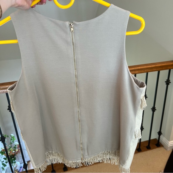 Anthropologie gold fringe tank - Picture 4 of 5